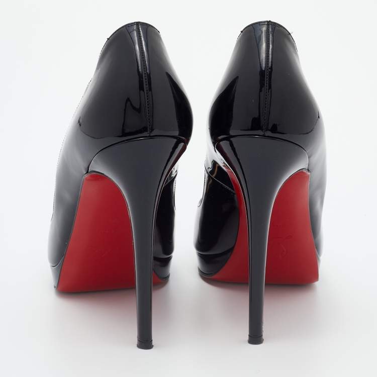 Pre Owned Christian Louboutin Black Patent Leather Yolanda Pumps Size 39