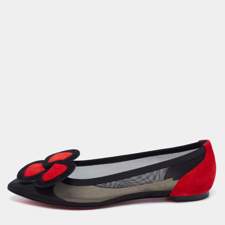 Louboutin hot sale black flats