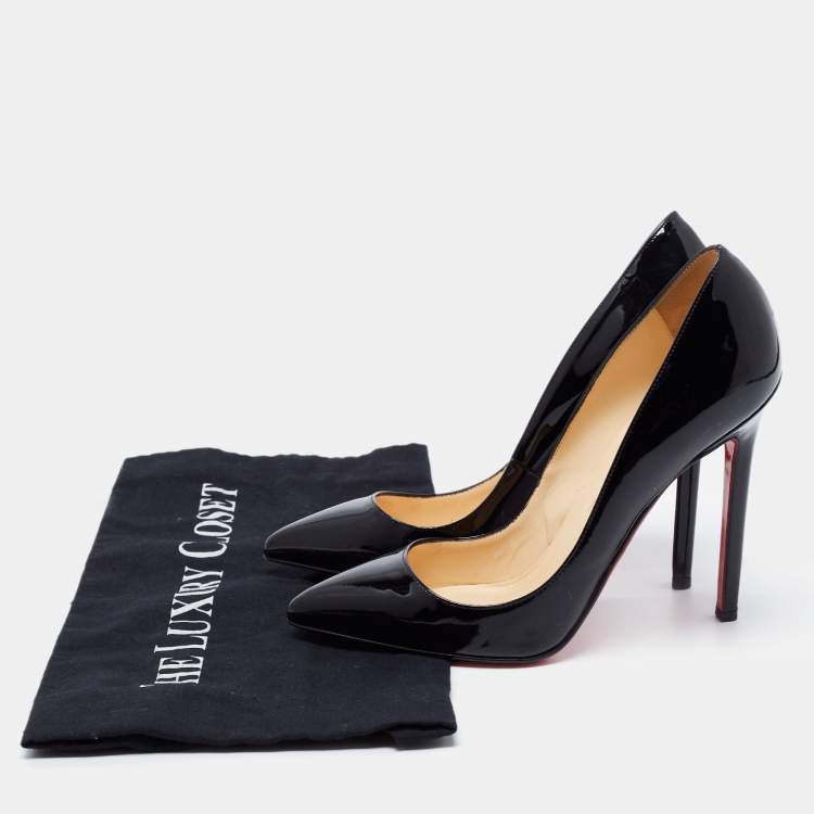 Pre Owned Christian Louboutin Black Patent Leather Pigalle Pumps Size 35.5