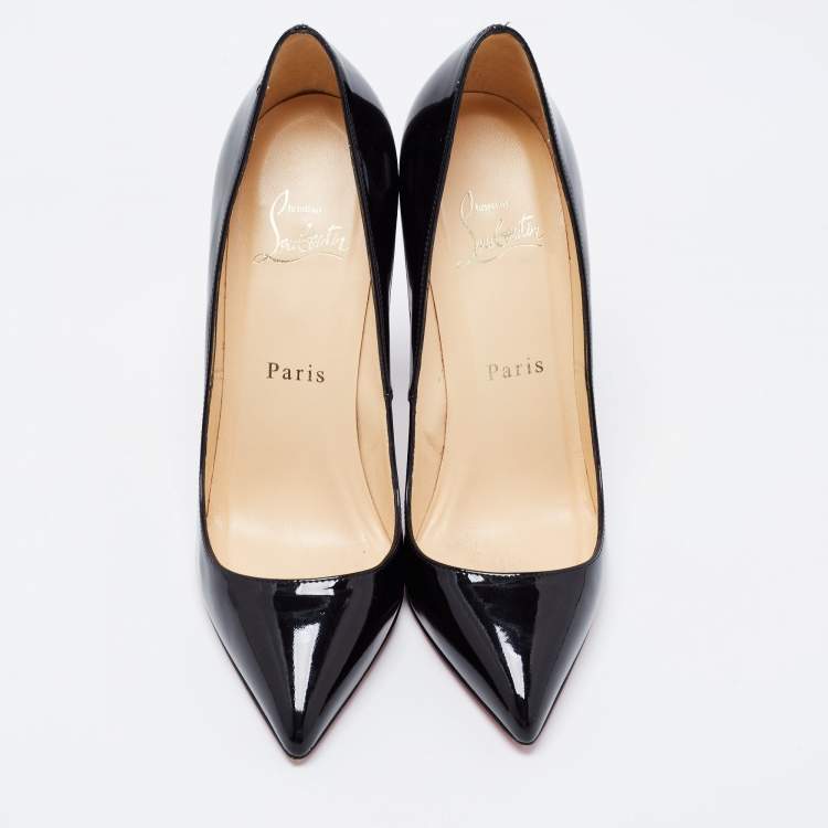 Pre Owned Christian Louboutin Black Patent Leather Pigalle Pumps Size 35.5