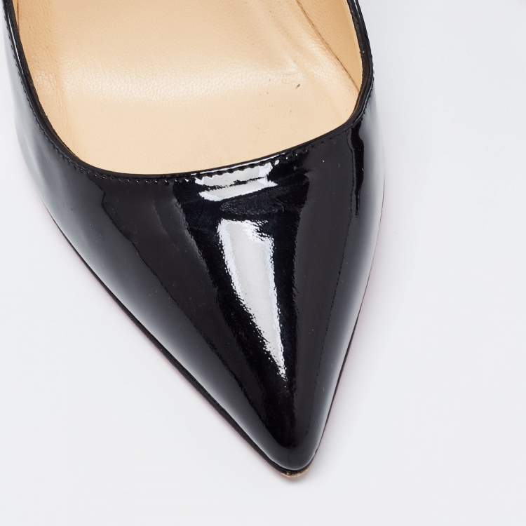 Pre Owned Christian Louboutin Black Patent Leather Pigalle Pumps Size 35.5