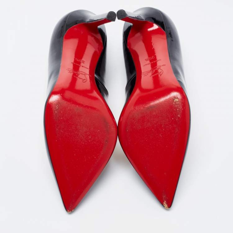 Pre Owned Christian Louboutin Black Patent Leather Pigalle Pumps Size 35.5
