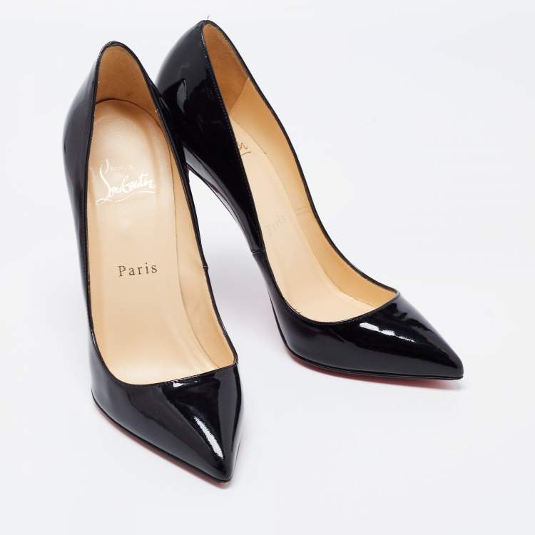 Pre Owned Christian Louboutin Black Patent Leather Pigalle Pumps Size 35.5