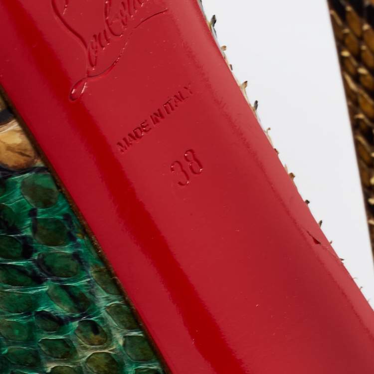 Pre Owned Christian Louboutin Multicolor Python Leather Lady Highness Pumps Size 38