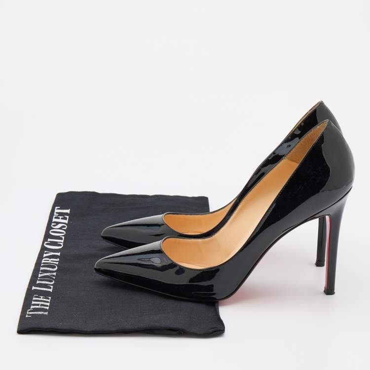 Pre Owned Christian Louboutin Black Patent Leather Pigalle Pumps Size 39