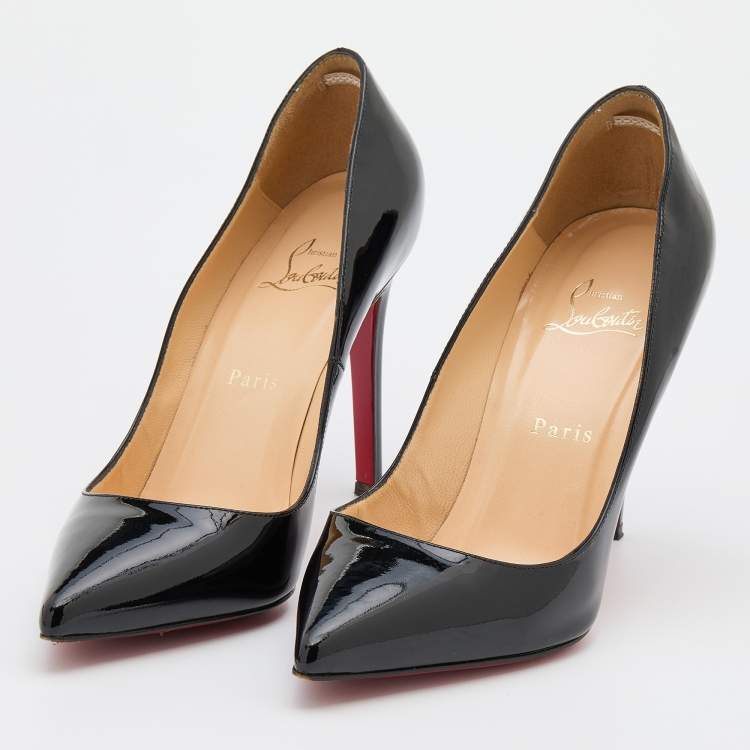 Pre Owned Christian Louboutin Black Patent Leather Pigalle Pumps Size 39