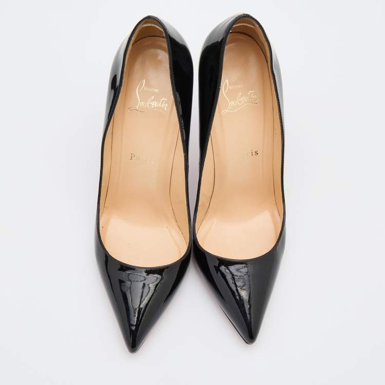 Pre Owned Christian Louboutin Black Patent Leather Pigalle Pumps Size 39