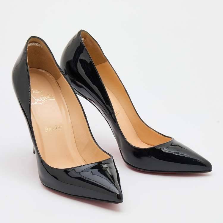 Pre Owned Christian Louboutin Black Patent Leather Pigalle Pumps Size 39