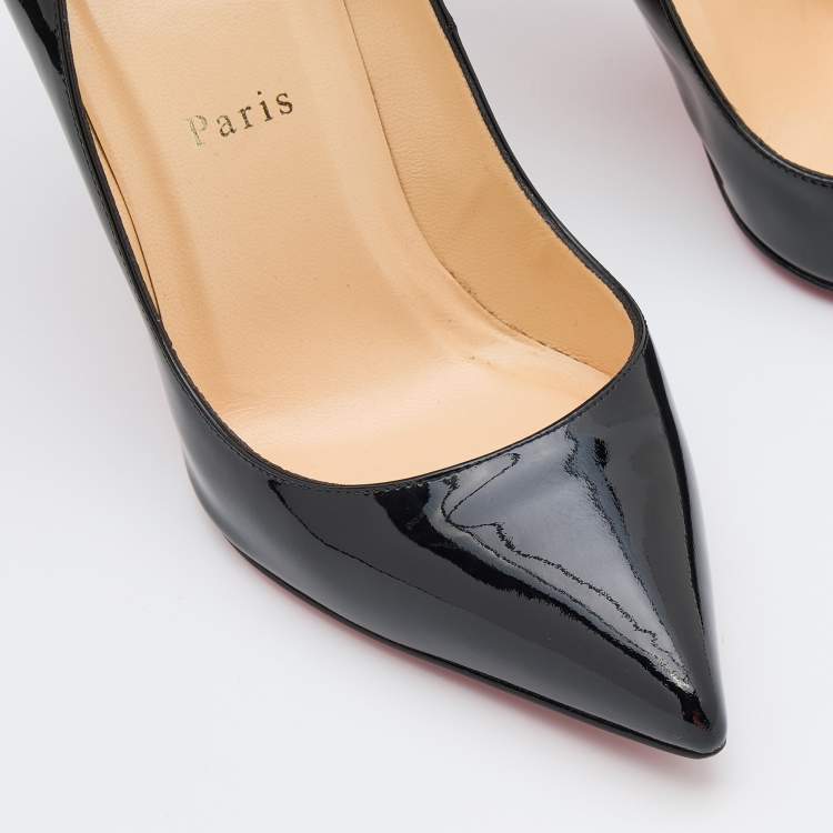 Pre Owned Christian Louboutin Black Patent Leather Pigalle Pumps Size 39
