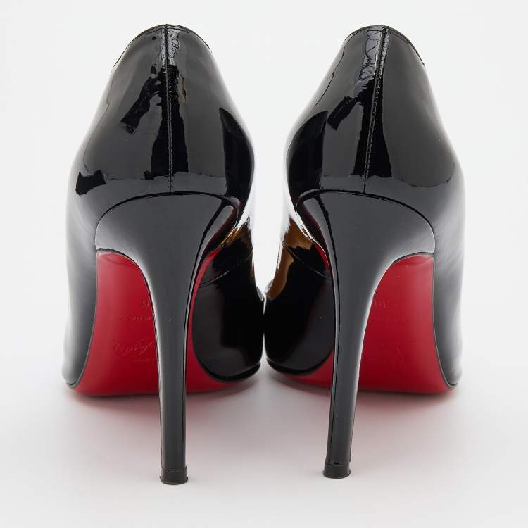 Pre Owned Christian Louboutin Black Patent Leather Pigalle Pumps Size 39