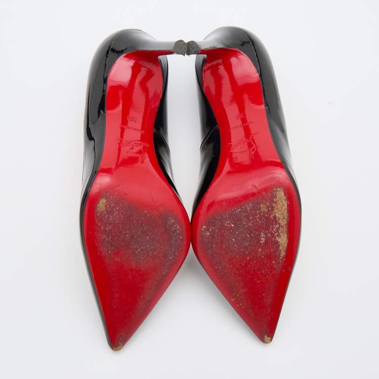 Pre Owned Christian Louboutin Black Patent Leather Pigalle Pumps Size 39