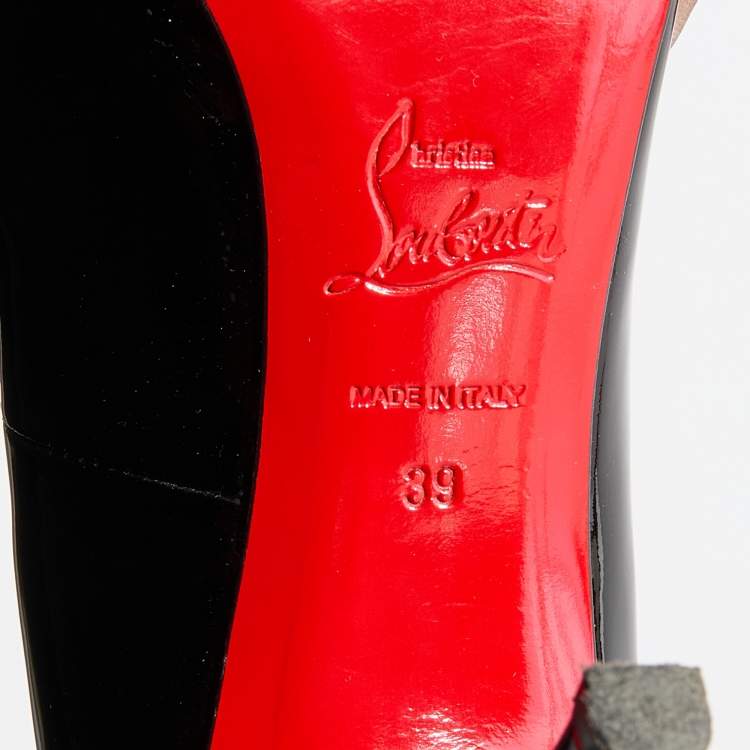 Pre Owned Christian Louboutin Black Patent Leather Pigalle Pumps Size 39