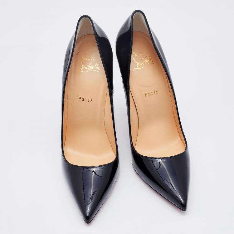 Pre Owned Christian Louboutin Black Patent Leather So Kate Pumps Size 41.5