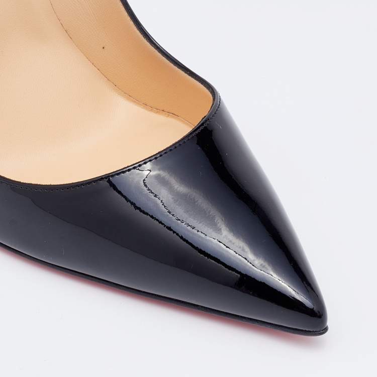 Pre Owned Christian Louboutin Black Patent Leather So Kate Pumps Size 41.5