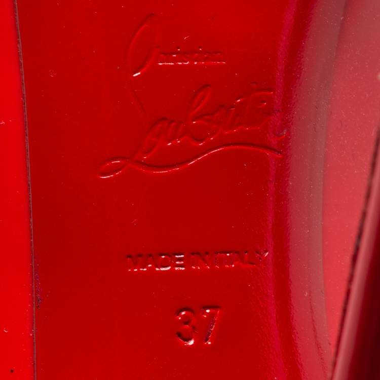 Pre Owned Christian Louboutin Red Patent Leather New Very Prive Pumps Size 37