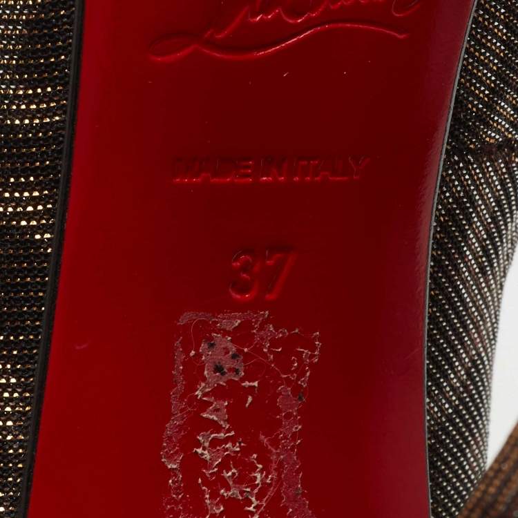 Pre Owned Christian Louboutin Metallic Two Tone Leopard Print Lurex Fabric Pigalle Pumps Size 37