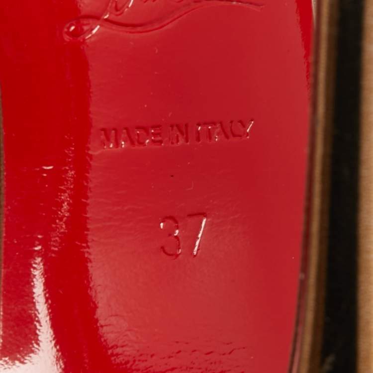 Pre Owned Christian Louboutin Gold Leather Kate Pumps Size 37
