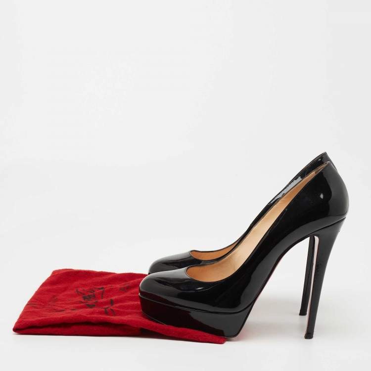 Pre Owned Christian Louboutin Black Patent Leather Bianca Pumps Size 41