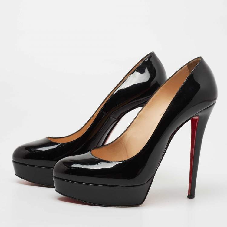 Pre Owned Christian Louboutin Black Patent Leather Bianca Pumps Size 41