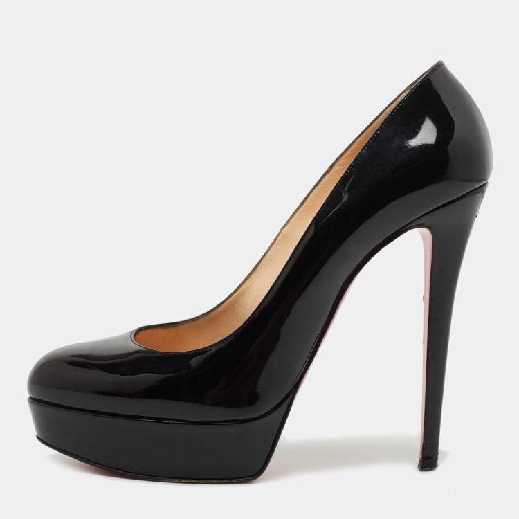 Pre Owned Christian Louboutin Black Patent Leather Bianca Pumps Size 41
