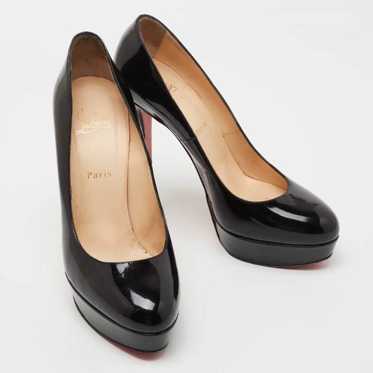 Pre Owned Christian Louboutin Black Patent Leather Bianca Pumps Size 41