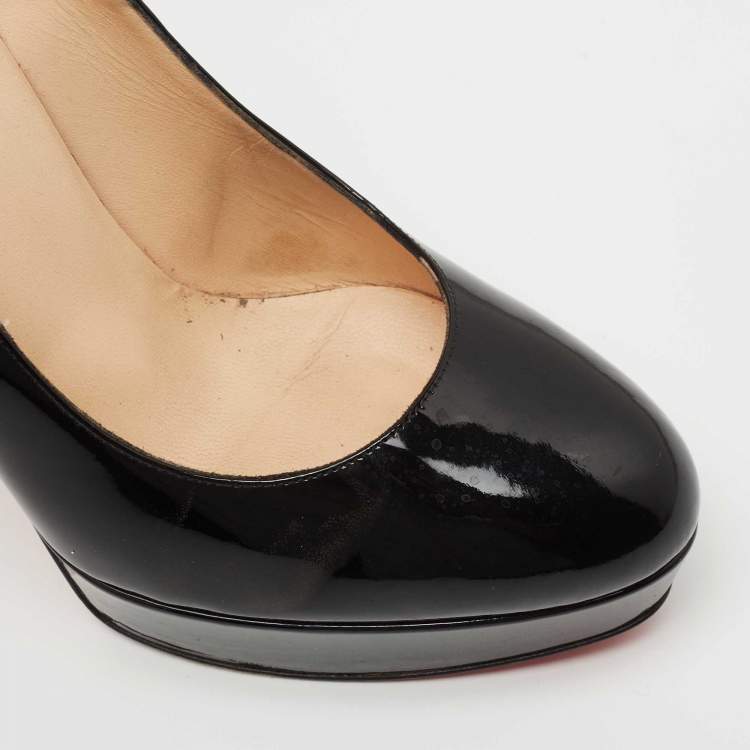 Pre Owned Christian Louboutin Black Patent Leather Bianca Pumps Size 41