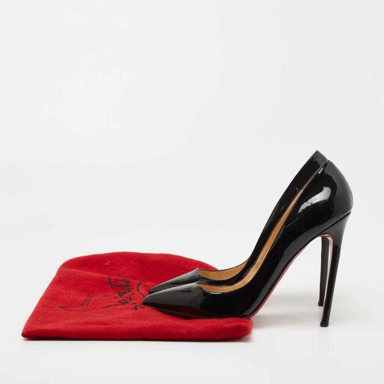 Pre Owned Christian Louboutin Black Patent Leather Pigalle Pumps Size 40.5