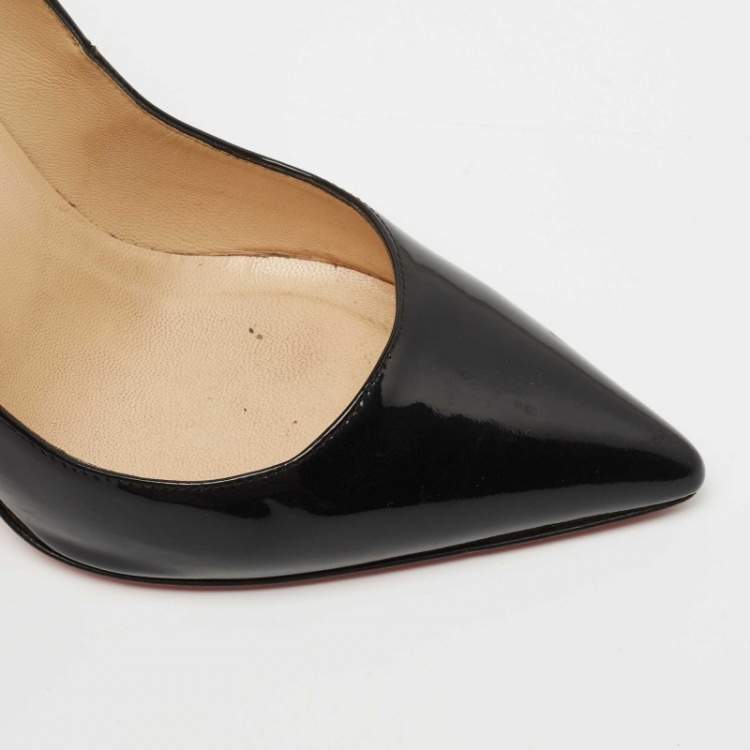 Pre Owned Christian Louboutin Black Patent Leather Pigalle Pumps Size 40.5
