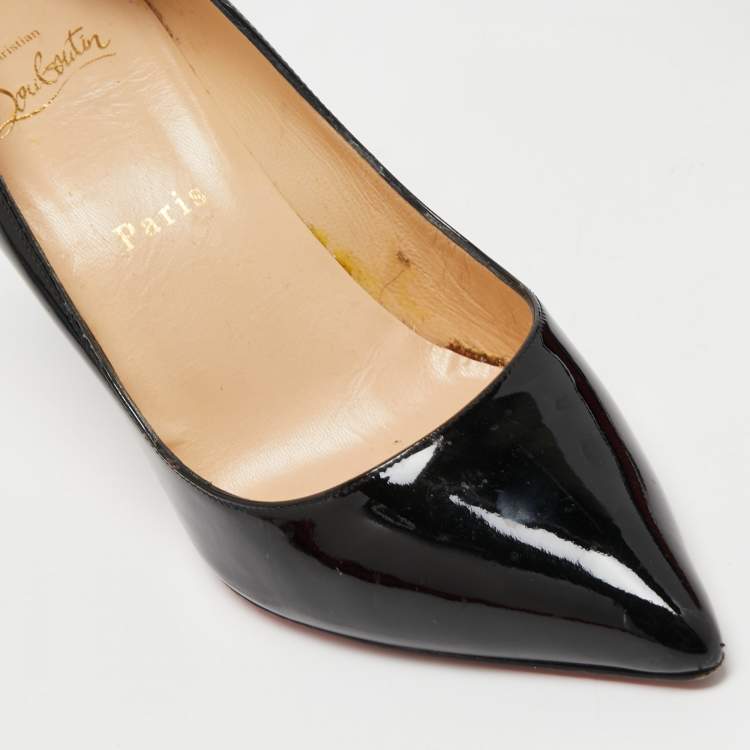 Pre Owned Christian Louboutin Black Patent Leather Pigalle Pumps Size 38