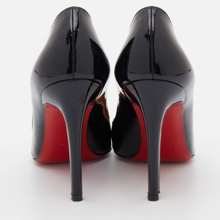 Pre Owned Christian Louboutin Black Patent Leather Pigalle Pumps Size 36