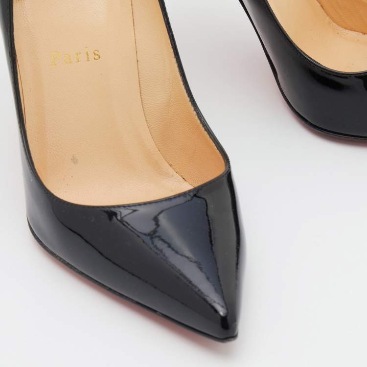 Pre Owned Christian Louboutin Black Patent Leather Pigalle Pumps Size 36