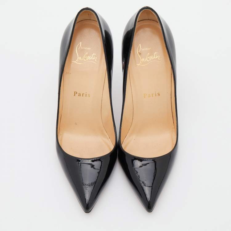 Pre Owned Christian Louboutin Black Patent Leather Pigalle Pumps Size 36