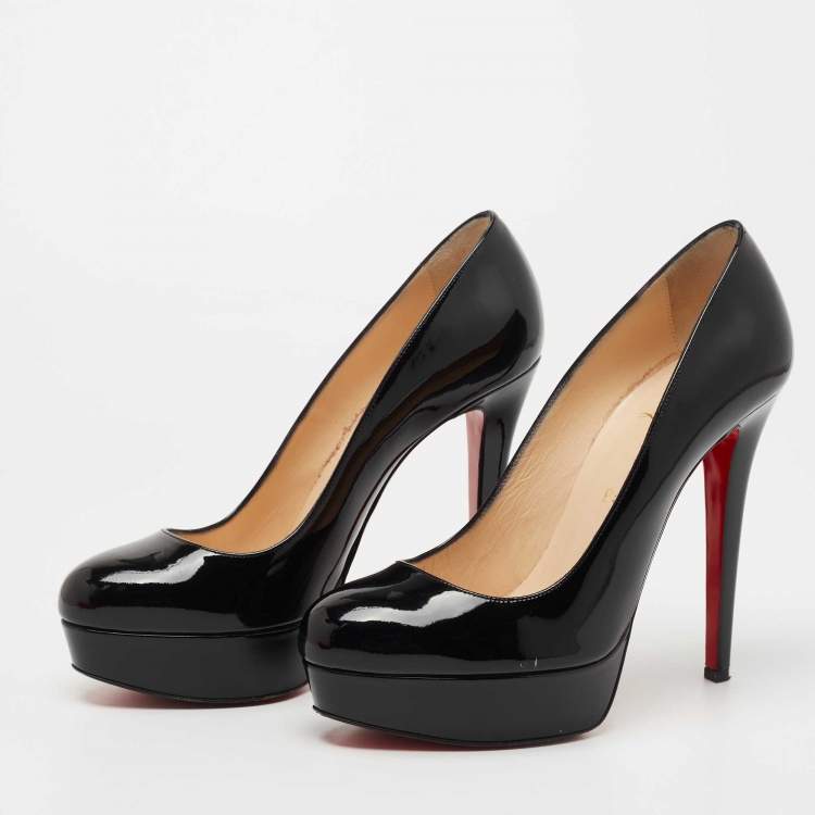 Pre Owned Christian Louboutin Black Patent Leather Bianca Pumps Size 39