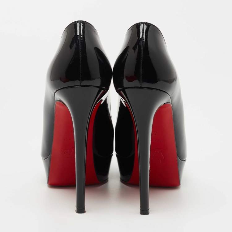 Pre Owned Christian Louboutin Black Patent Leather Bianca Pumps Size 39