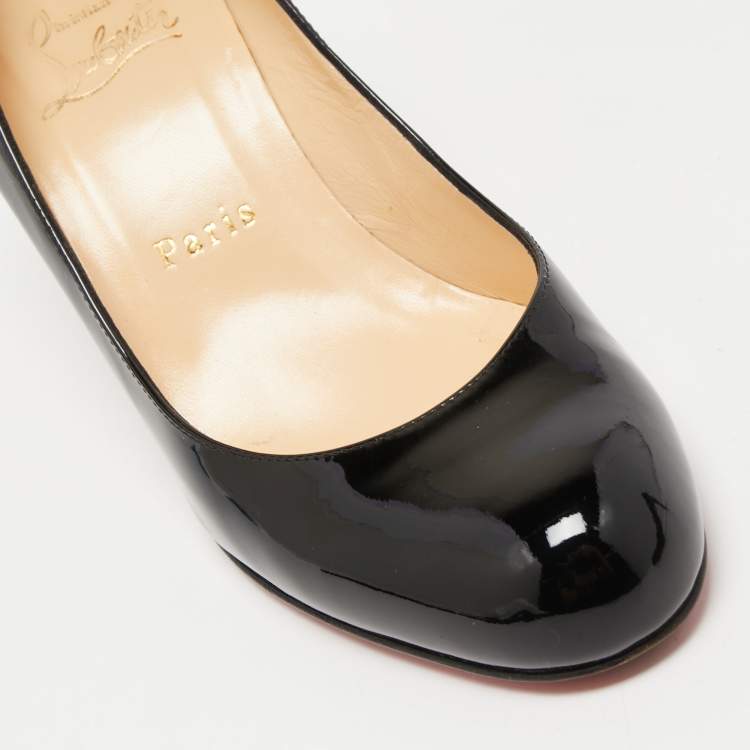 مملوكة مسبقًا Christian Louboutin Black Patent Leather Simple Pumps Size 36.5