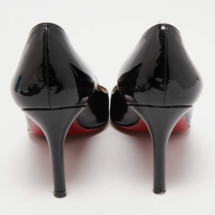 مملوكة مسبقًا Christian Louboutin Black Patent Leather Simple Pumps Size 36.5