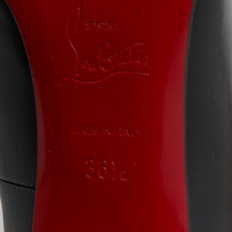 Pre Owned Christian Louboutin Black Leather So Kate Pointed Toe Pumps Size 36.5