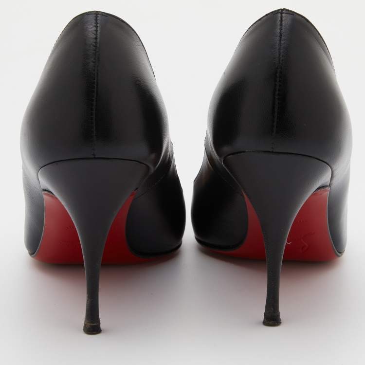 Pre Owned Christian Louboutin Black Leather So Kate Pointed Toe Pumps Size 36.5