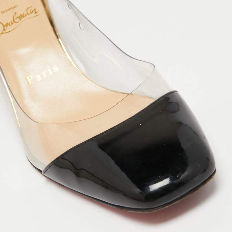 Pre Owned Christian Louboutin Patent And PVC Gallica Pumps Size 37.5