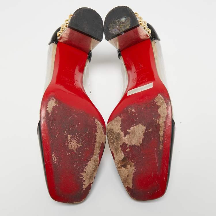 Pre Owned Christian Louboutin Patent And PVC Gallica Pumps Size 37.5