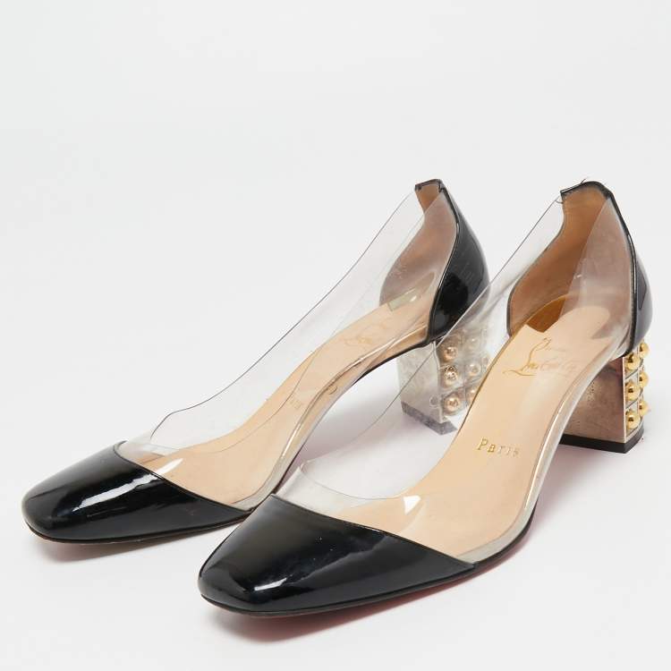 Pre Owned Christian Louboutin Patent And PVC Gallica Pumps Size 37.5