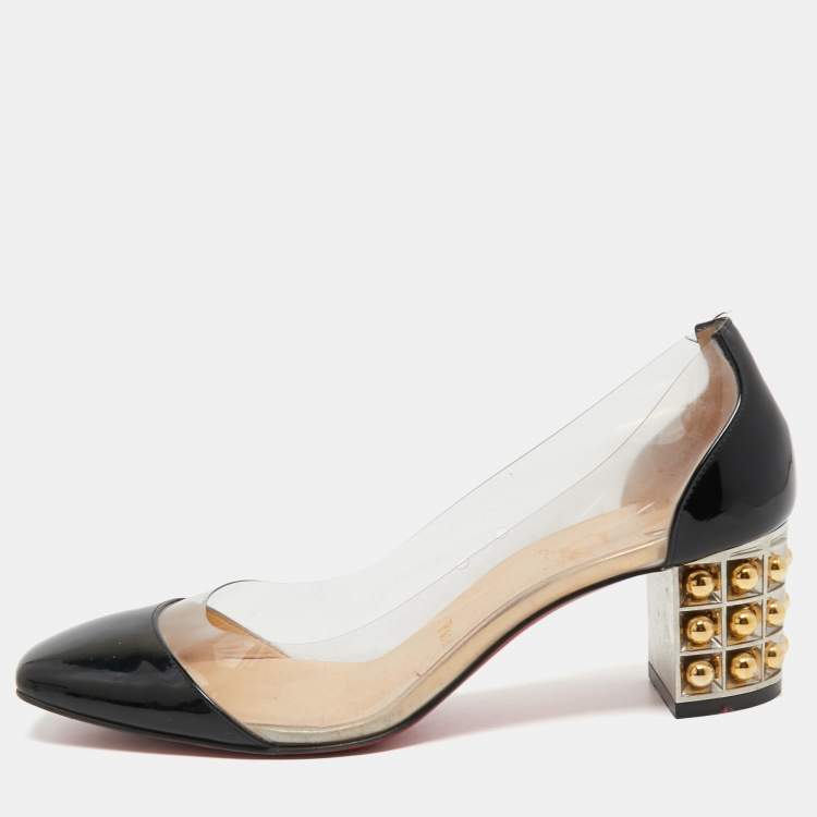 Pre Owned Christian Louboutin Patent And PVC Gallica Pumps Size 37.5