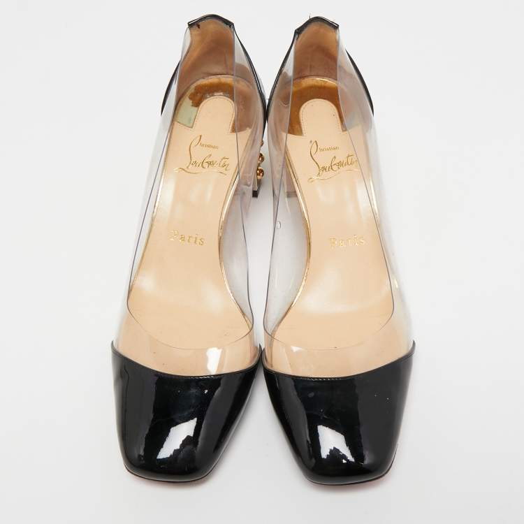 Pre Owned Christian Louboutin Patent And PVC Gallica Pumps Size 37.5