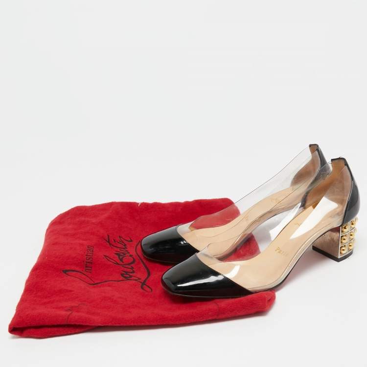Pre Owned Christian Louboutin Patent And PVC Gallica Pumps Size 37.5