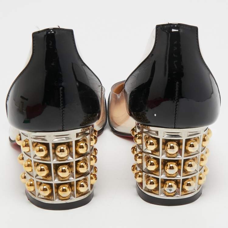Pre Owned Christian Louboutin Patent And PVC Gallica Pumps Size 37.5
