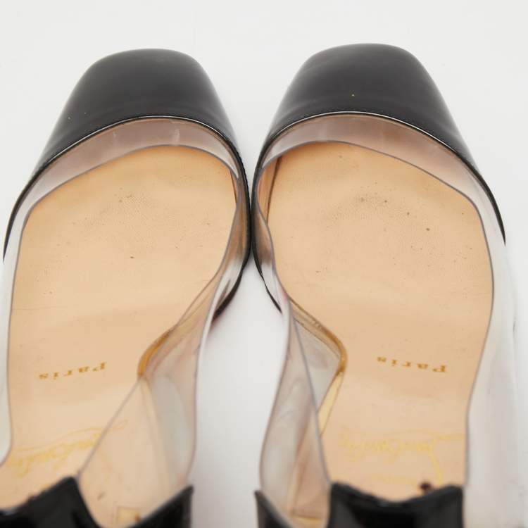Pre Owned Christian Louboutin Patent And PVC Gallica Pumps Size 37.5