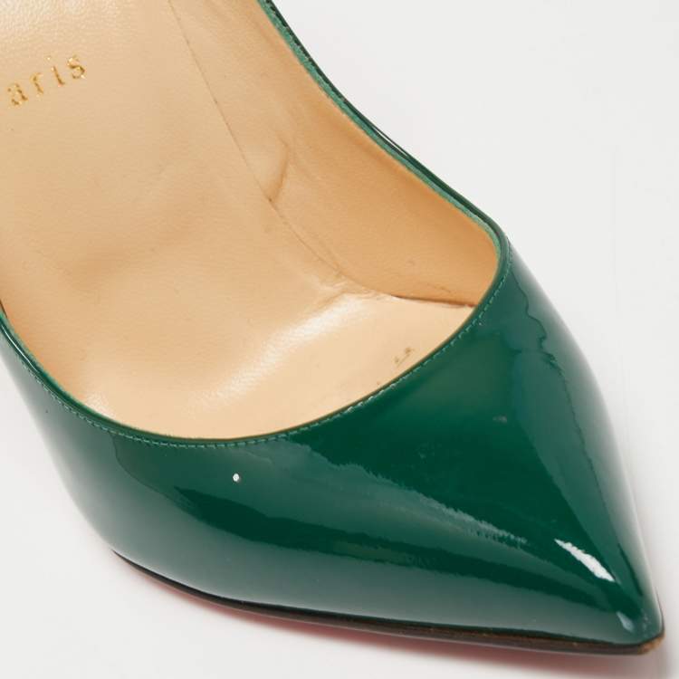 مملوكة مسبقًا Christian Louboutin Dark Green Patent Leather Pigalle Follies Pumps Size 39.5