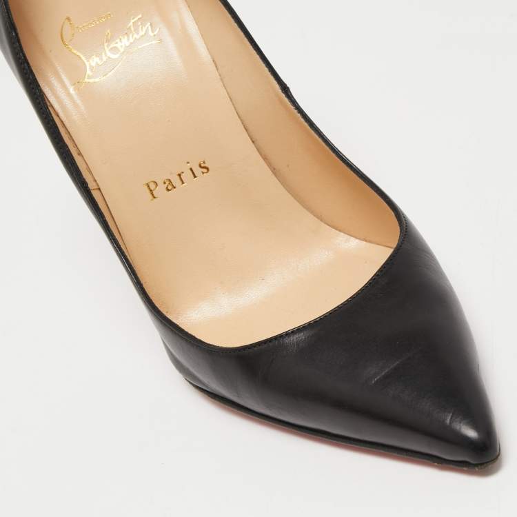 Pre Owned Christian Louboutin Black Leather Kate Pumps Size 36