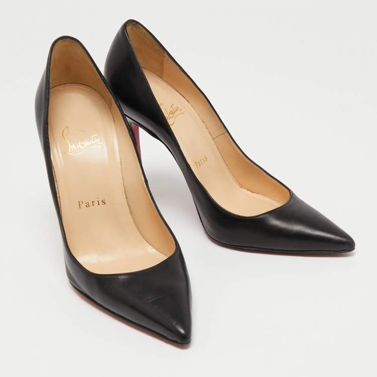 Pre Owned Christian Louboutin Black Leather Kate Pumps Size 36