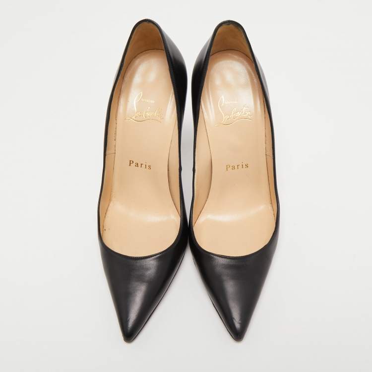 Pre Owned Christian Louboutin Black Leather Kate Pumps Size 36